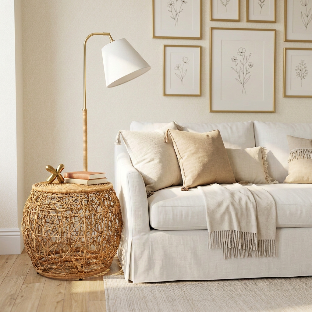 Lani Rattan Ottoman Stool