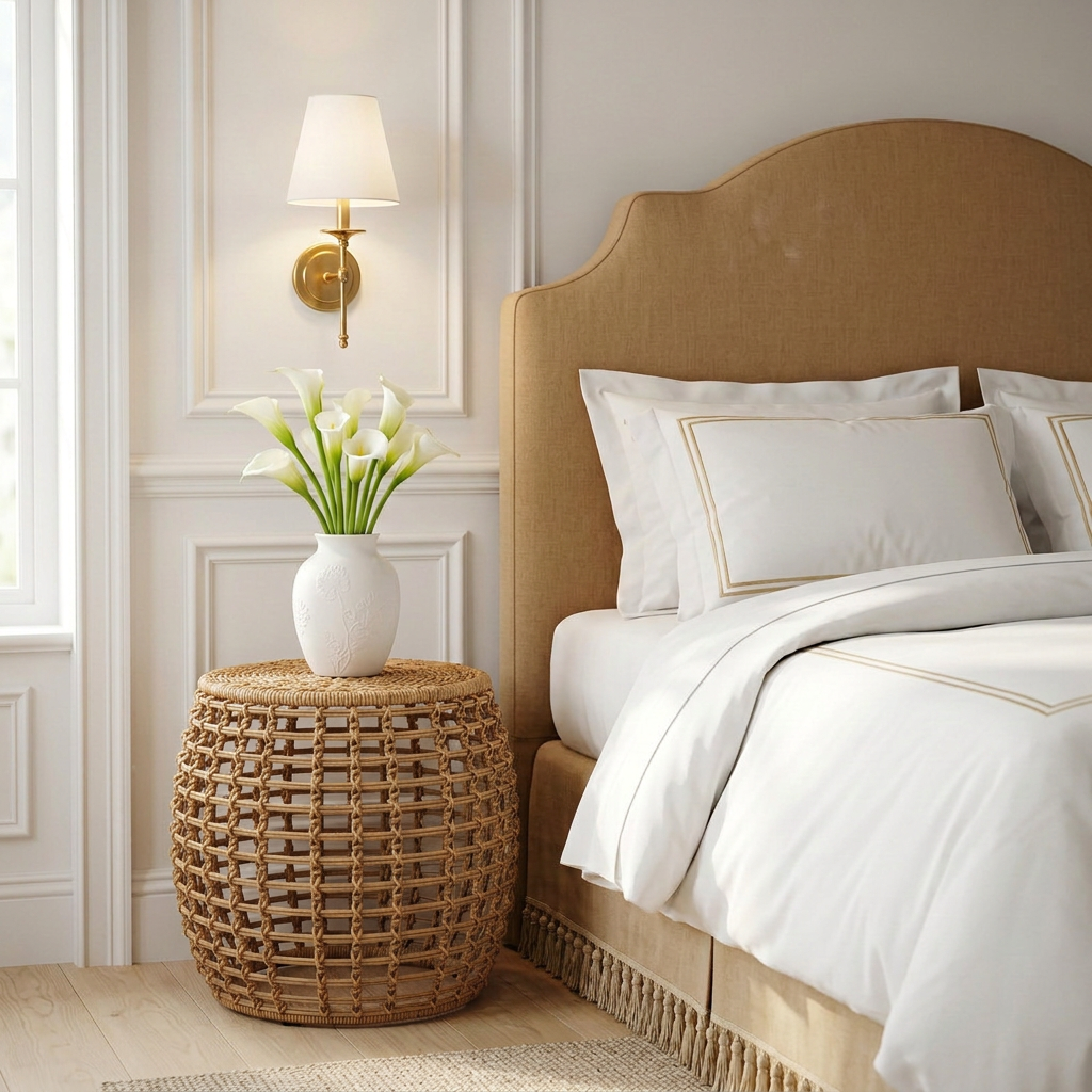 Orla Rattan Ottoman Stool