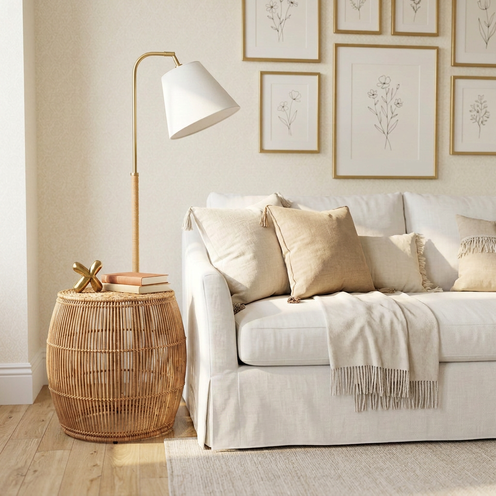 Romi Rattan Ottoman Stool