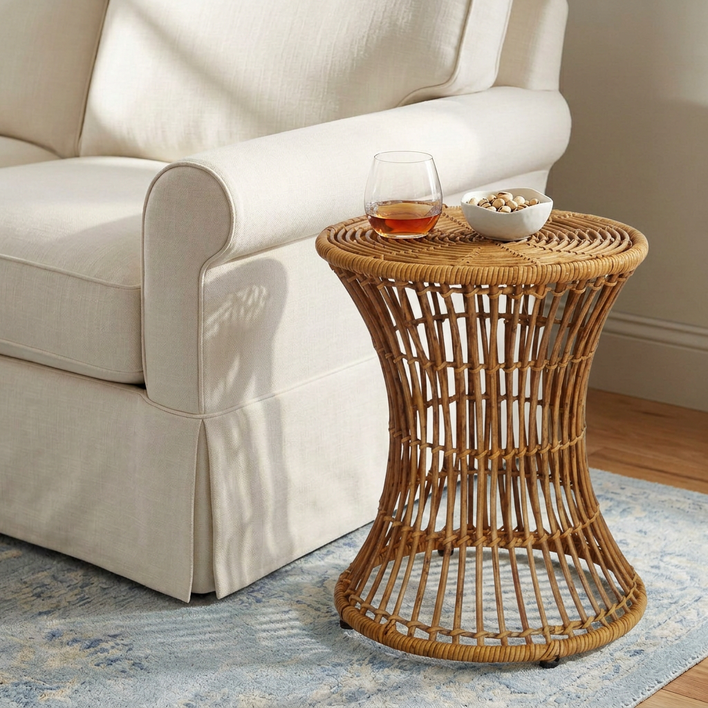 Zola Rattan Ottoman Stool
